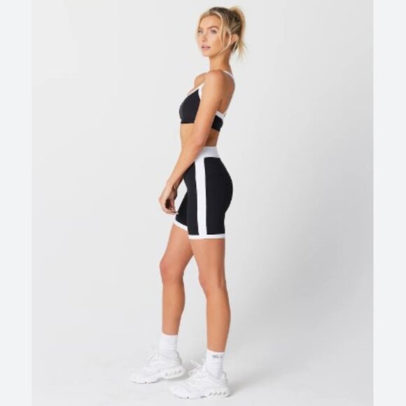 Gigi C Natasha Biker Short. Black/white Sz S. NWOT. RP$88 - Picture 4 of 8